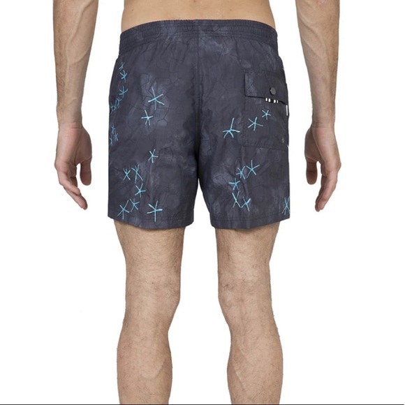 Danward Capri ELASTICATED MID-LENGTH SWIM SHORT WITH BLUE EMBROIDERY size M - Picture 8 of 8